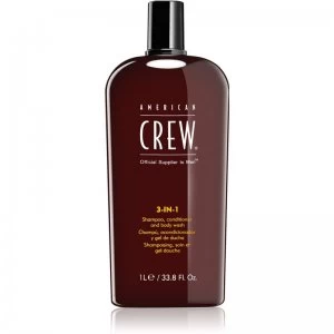American Crew Classic 3-In-1 Shampoo, Conditioner and Shower Gel 1000ml