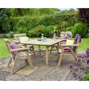 Zest4Leisure Wooden Abbey Square Table and 4 Chair Set