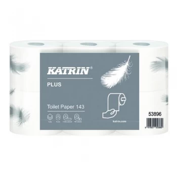 Katrin Plus 3-Ply Toilet Roll 143 Sheets Pack of 48 53896