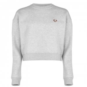 True Religion Horseshoe Crop Sweatshirt - Grey Marl