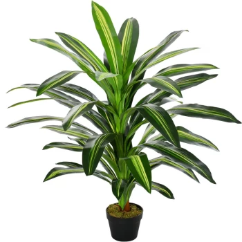 110cm/3.6FT Artificial Dracaena Plant Fake Tree Potted Home Office - Outsunny