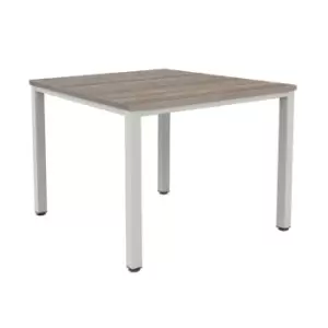 Fraction Infinity Square Grey Oak Meeting Table With Silver Legs - 160 X 160