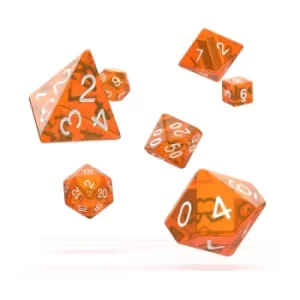 Oakie Doakie Dice RPG Set (Translucent Orange)