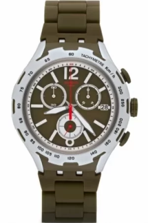 Mens Swatch Green Attack Chronograph Watch YYS4022AG