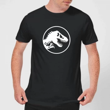 Jurassic Park Circle Logo Mens T-Shirt - Black - XS - Black