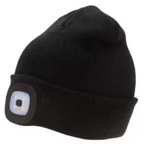 Rock Jock Unisex Adults Rechargeable LED Light Beanie Hat (One Size) (Black)