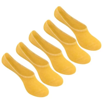 Giorgio 5 Pack Invisible Socks Ladies - Yellow