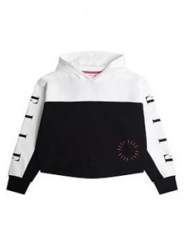 Elle Girls Colour Block Cocoon Hoodie - Black/White, Size Age: 3-4 Years, Women