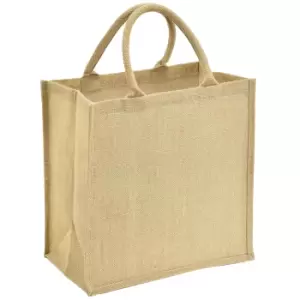 Brand Lab Laminate Jute Tote Bag (One Size) (Natural)