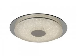 Flush Ceiling Light 45cm Round 18W LED 2700-6500K Tuneable, 1680lm, Remote Control White, Diamond