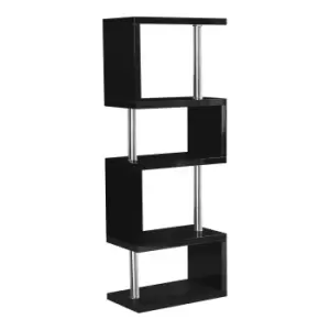 Charisma 5 Shelf High Gloss Black Bookcase Black