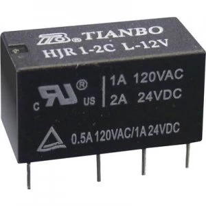 PCB relays 24 Vdc 2 A 2 change overs Tianbo Electronics
