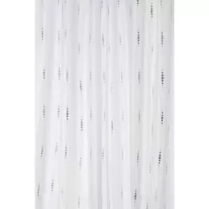 Croydex - Silver Dotty Textile Shower Curtain