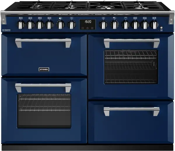 Stoves Richmond Deluxe ST DX RICH D1100DF MBL Dual Fuel Range Cooker - Midnight Blue - A Rated