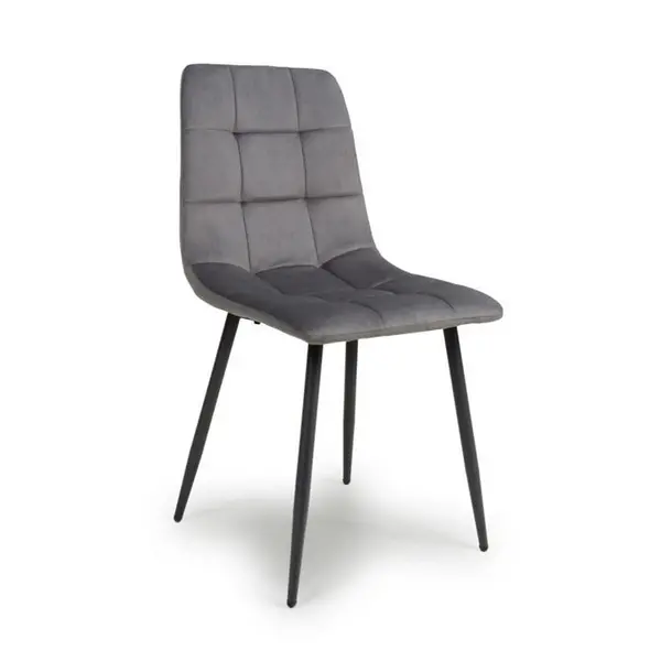 Shankar Madison Brushed Velvet Grey Dining Chairs - Grey 544388cm