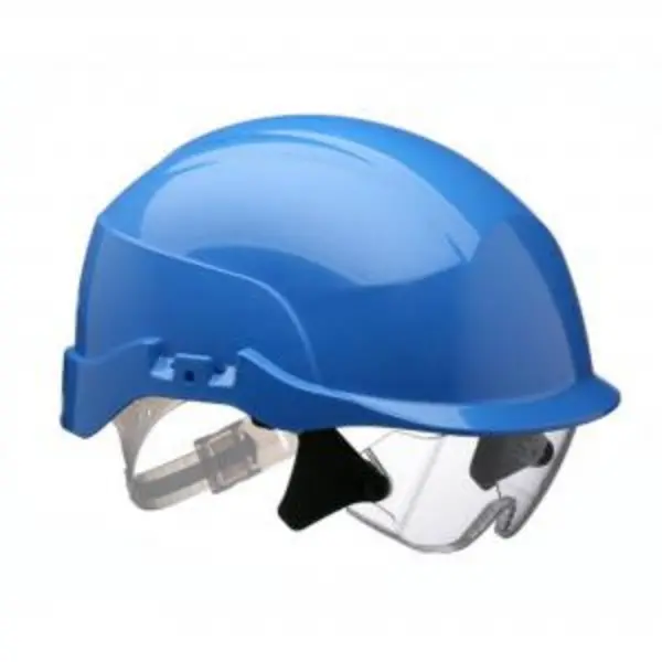 Centurion Spectrum Safety Helmet Blue C W Integrated Eye Protection BESWCNS20BA
