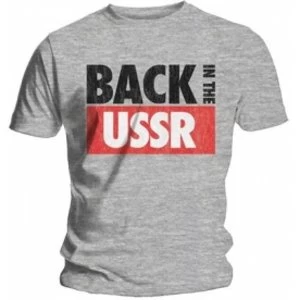 The Beatles Back In The USSR Mens Grey T Shirt: Small