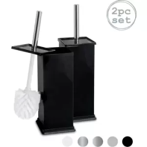 Harbour Housewares - Square Toilet Brushes - Black - Pack of 2