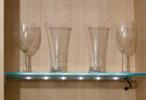 Wickes LED Glass Shelf Natural Clip Light - 0.8W