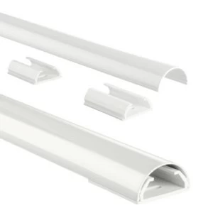 Hama Aluminium Cable Duct, semicircular, 110/3.3/1.8cm - White
