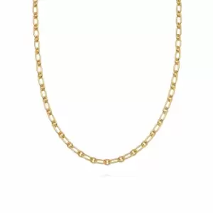 Daisy London Jewellery 18ct Gold Plated Sterling Silver Stacked Linked Chain Necklace 18Ct Gold Plate