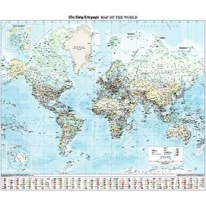 The Daily Telegraph Wall Map of the World Sheet map 2011