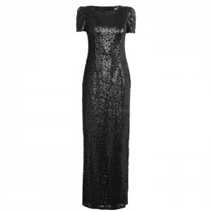 Adrianna Papell Long Sequin Dress - BLACK GOLD