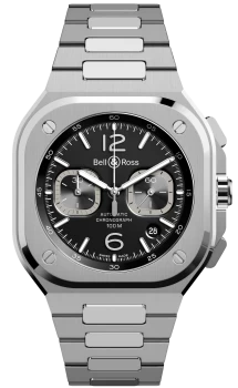 Bell & Ross Watch BR 05 Chrono Black Steel Bracelet