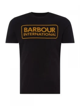 Mens Barbour Short Sleeve Large Logo T Shirt Black