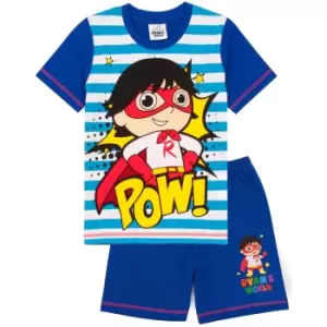 RyanA's World Childrens/Kids Superhero Short Pyjama Set (5-6 Years) (Blue)