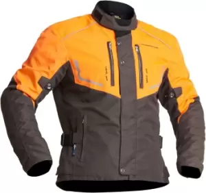 Lindstrands Halden Waterproof Motorcycle Textile Jacket, green-orange, Size 54, green-orange, Size 54