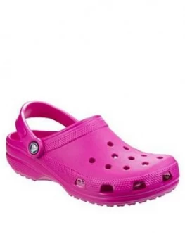 Crocs Classic Clog Uni Flat Shoe - Pink, Size 6, Women