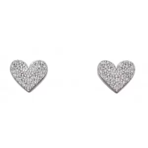 Heart Silver Cubic Zirconia Pave Earrings E5646C
