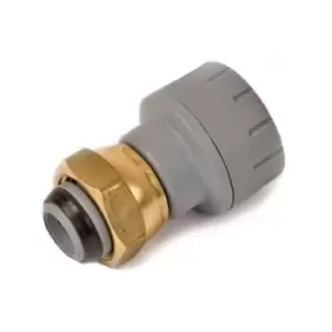 Polypipe - PolyPlumb PB715 15mm x 1/2' Straight Tap Connector Brass Connecting Nut - Single