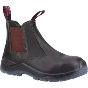 Womens/Ladies Banjo Leather Safety Boots (6.5 UK) (Brown) - Hard Yakka