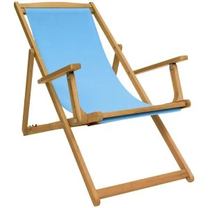 Charles Bentley FSC Eucalyptus Deck Chair - Teal
