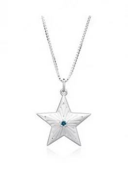 Rachel Jackson London Sterling Silver Blue Topaz Statement Lucky Star Necklace