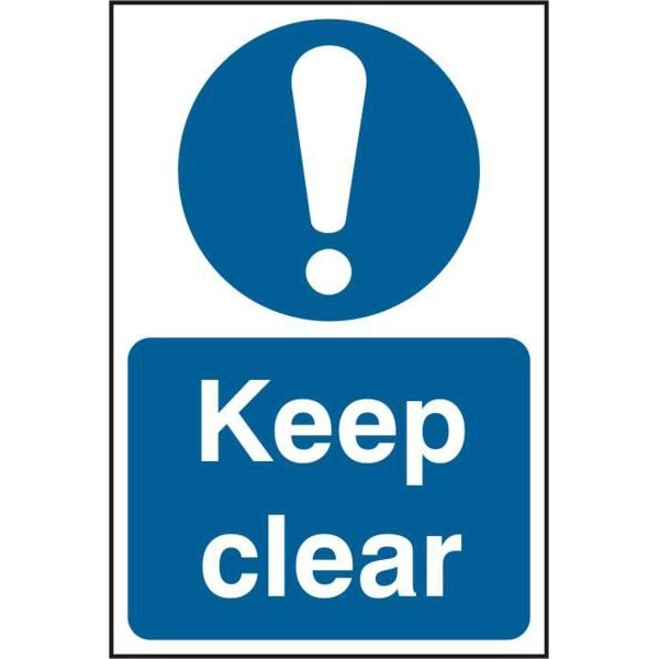 ASEC Keep Clear 200mm x 300mm PVC Self Adhesive Sign