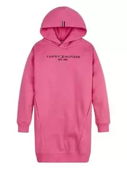 Tommy Hilfiger Girls Essential Hoodie Sweat Dress - Pink, Size 10 Years, Women