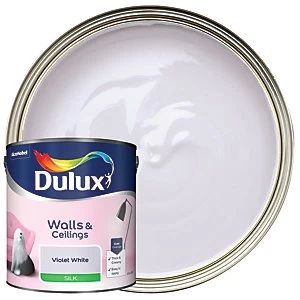 Dulux Walls & Ceilings Violet White Silk Emulsion Paint 2.5L
