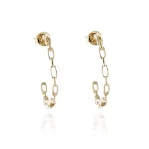 Cachet Raja Gold Tone Link Hoop Earrings - J7489