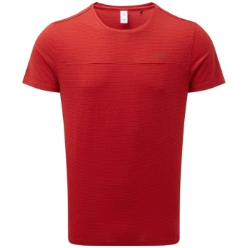 Tog 24 Ballam Mens Performance Striped Tshirt - Crimson