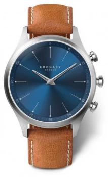 Kronaby 41mm SEKEL Blue Dial Brown Leather Strap A1000-3124 Watch