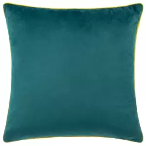 Meridian Velvet Cushion Teal/Cylon, Teal/Cylon / 55 x 55cm / Polyester Filled
