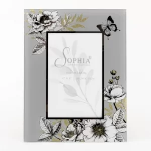 Sophia Glass & White Flower Photo Frame 4" x 6"