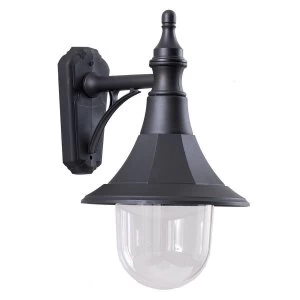 1 Light Outdoor Wall Lantern Light Black Polycarbonate IP44, E27