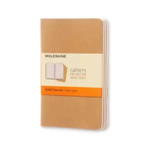 Moleskine Cahiers Pocket Notebooks Pack of 3 Soft Cover, Kraft