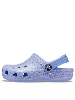 Crocs Classic Glitter Clog Toddler Sandal, Blue, Size 7 Younger