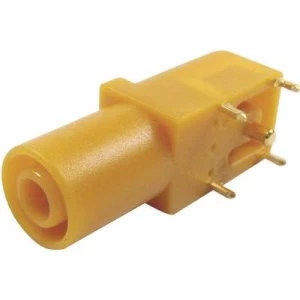 Safety jack socket Socket right angle Pin diameter 4mm Yellow