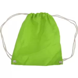 Westford Mill - Cotton Gymsac Bag - 12 Litres (Pack of 2) (One Size) (Lime)